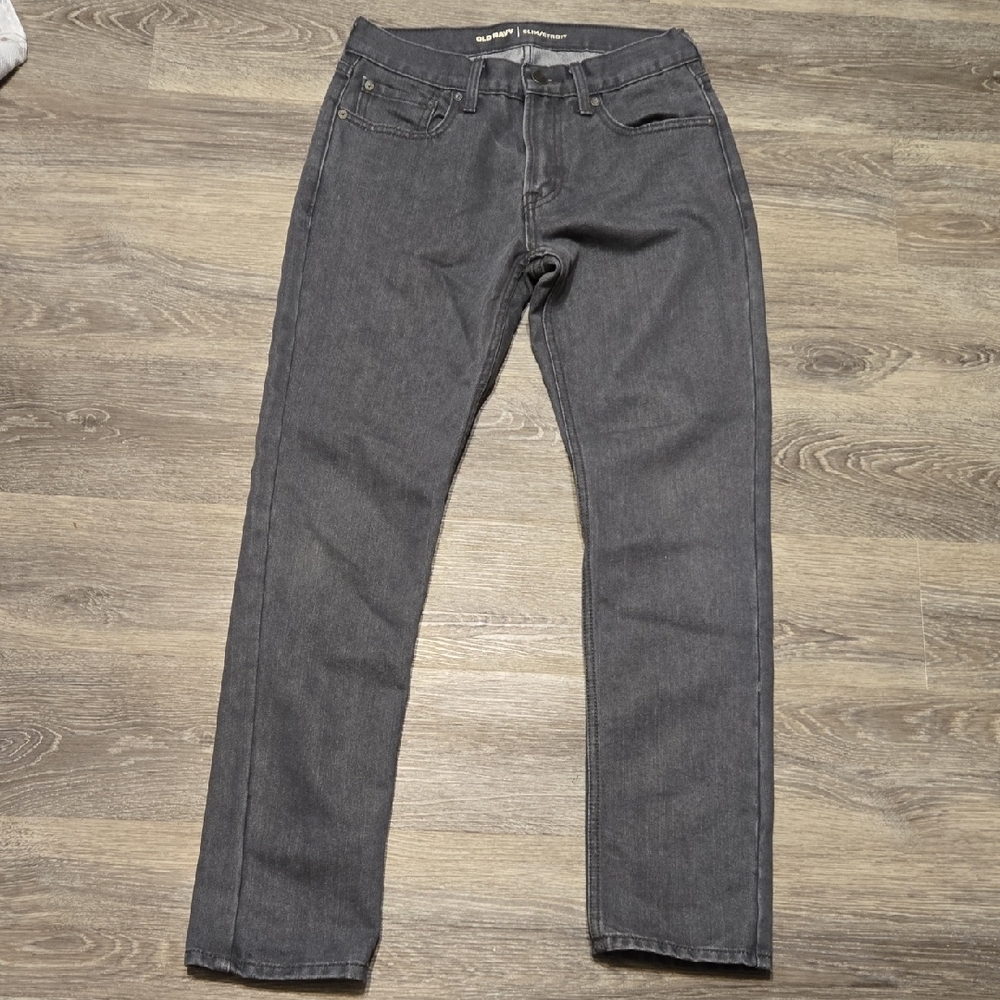 Old Navy Mens Slim Light Wash Black Jeans 28x30